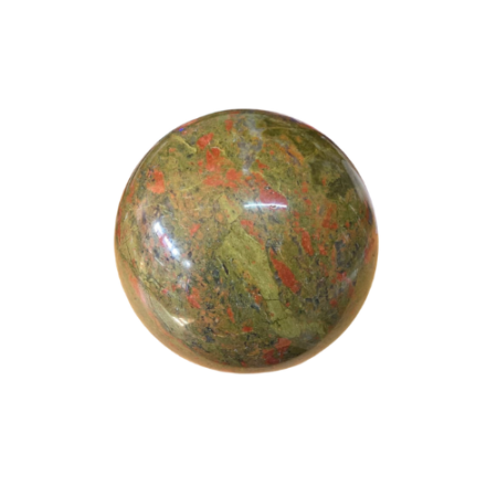 Unakite sphere,11.2cm (Roughly the size of a small soup bowl)