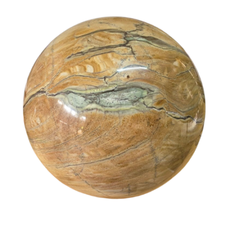 Butter jade sphere, 17.3cm (Roughly the size of a rim of a  standard side plate)