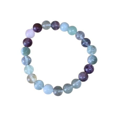 Rainbow Fluorite bead bracelet, 8mm, stretchcord