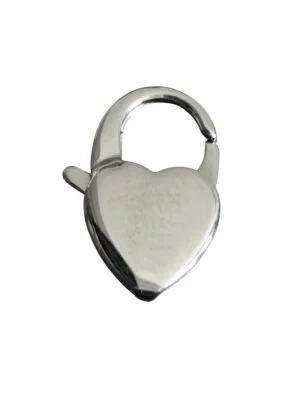 Stainless steel Heart Lobster Clasp, 16mm