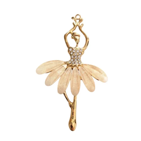 Ballerina statement pendant in gold stainless steel, 50mm