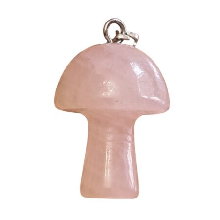 Rose Quartz mushroom pendant, 30mm incl. bail