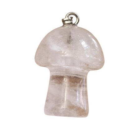 Quartz mushroom pendant, 30mm incl. bail