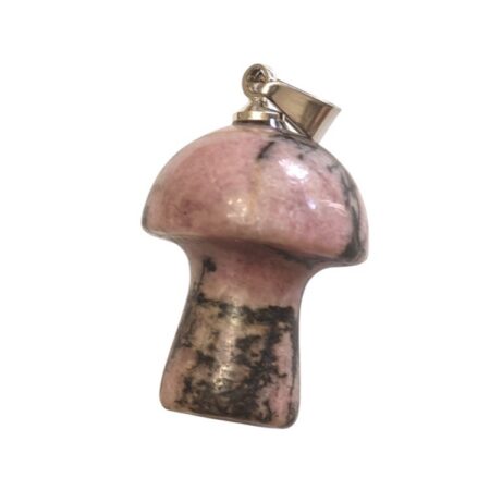 Rhodonite mushroom pendant, 30mm incl. bail