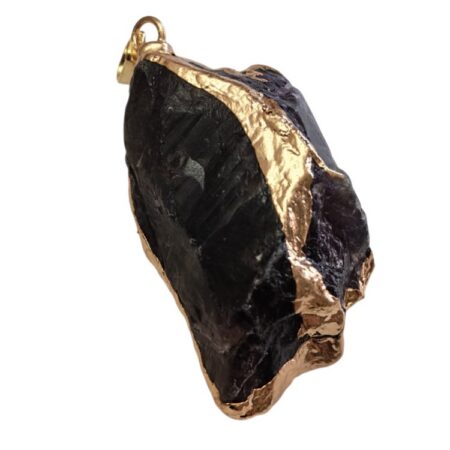 Rough Amethyst pendant with gold edges , 30-50mm