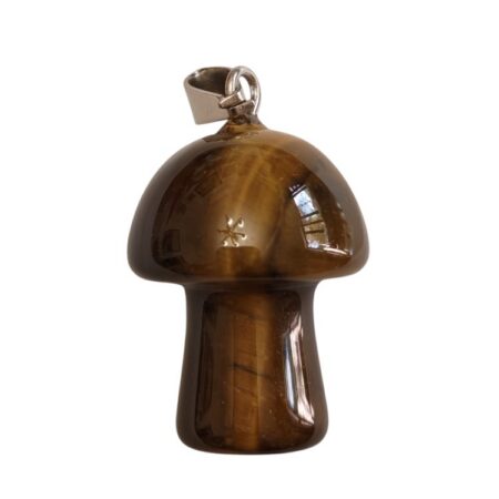 Tiger Eye mushroom pendant, 30mm incl. bail