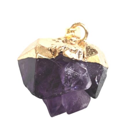 Amethyst crystal cluster pendant, gold bail, 10-20mm