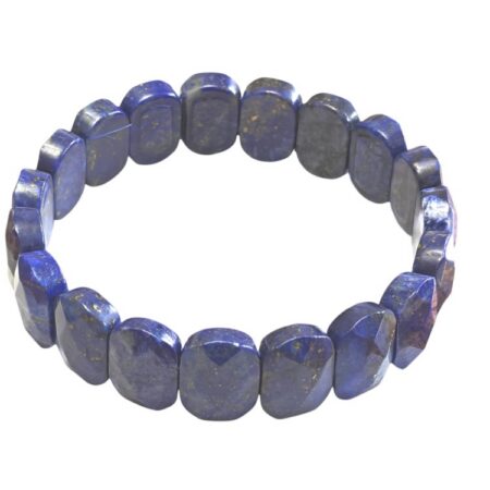 Faceted oval Lapis Lazuli stretchcord bracelet