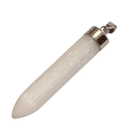 Selenite bullet pendant, 64mm