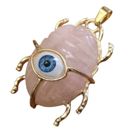 Assorted gemstone Scarab beetle pendant,  50mm incl. bail