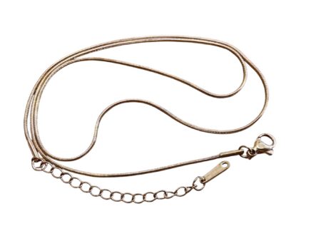 Gold color Snake Chain with lobster clasp, Stainless steel, 1mm wide, 45cm+5cm ext. chain
