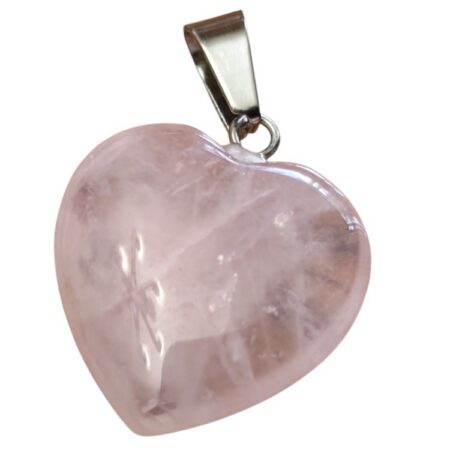 Gemstone heart pendant, assorted, 25mm incl.bail