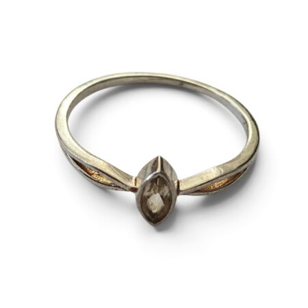 Citrine ring in 925 silver, Marquise, Size 9