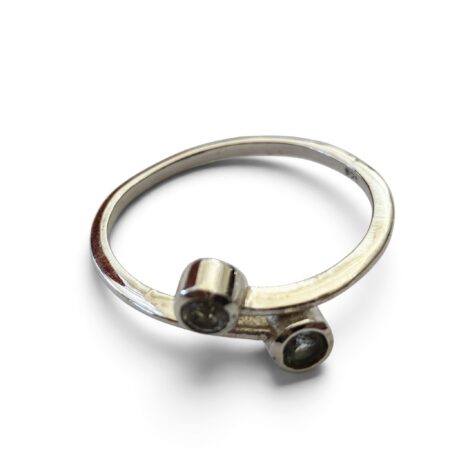 Blue topaz ring in 925 silver, Round, size 8