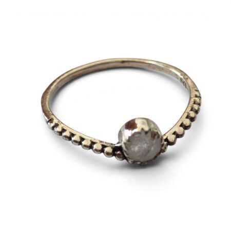 Moonstone ring in 925 silver, Round, size 7