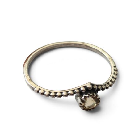 Citrine ring in 925 silver, Round, size 9