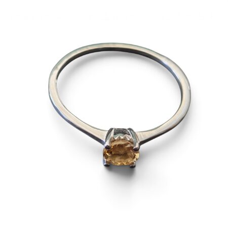 Citrine ring in 925 silver, Brilliant cut, size 10
