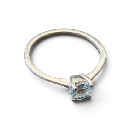 Blue topaz ring in 925 silver, Brilliant cut, size 7