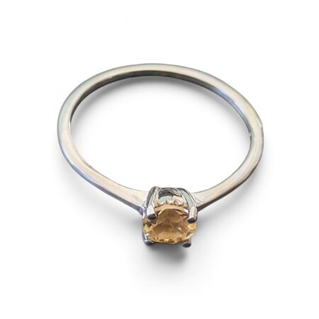 Citrine ring in 925 silver, Brilliant cut, size 9