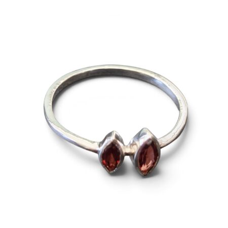 Garnet ring in 925 silver, Marquise, Size 8