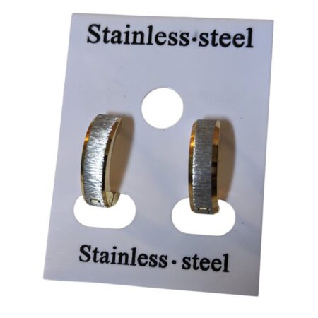Stainless Steel Earrings Huggies, 13.3mm (Silver)