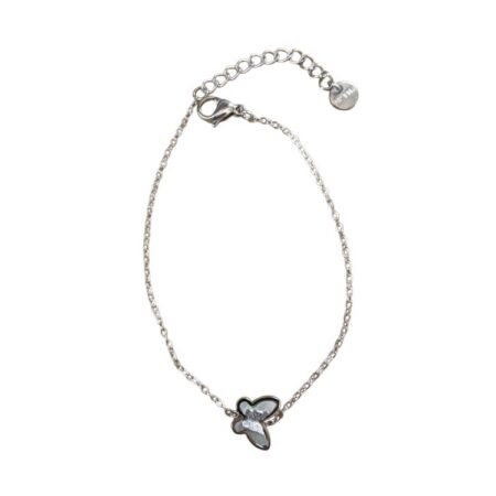 Dainty Iridescent Butterfly Charm Bracelet in Stainless Steel